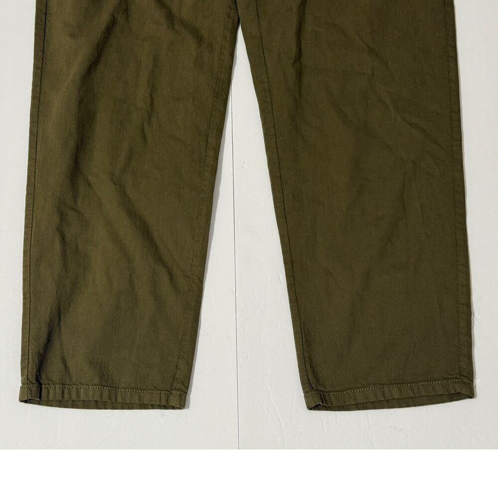 Eileen Fisher 100% Organic Cotton Fatigue-Style Pants, Olive Green, Size 8 - Picture 5 of 7